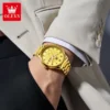 OLEVS 5667 Luxury Bands Stainless Steel Japanese Movement Classic Business Man Waterproof Luminous Quartz Watch