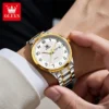 OLEVS 5667 Luxury Bands Stainless Steel Japanese Movement Classic Business Man Waterproof Luminous Quartz Watch