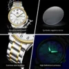 OLEVS 5667 Luxury Bands Stainless Steel Japanese Movement Classic Business Man Waterproof Luminous Quartz Watch