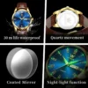 OLEVS 5892 Designer Men Watch Leather Strap Luxury Bands Classic Waterproof Man Quartz Watch
