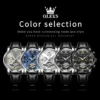 OLEVS 6607 Luxury Fashion Genuine Leather Strap Automatic Waterproof Multifunctional Mechanical Watch for Man