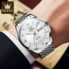 OLEVS 6657 Waterproof Chronograph Watch Bands Mens Sports Style Stainless Steel Watches Men Luxury Wrist Automatic Watch