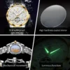 OLEVS 6668 Odm Customizable Watch Hollow Skeleton Watch Business Luminous Stainless Steel Automatic Mechanical Watch for Man