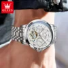 OLEVS 6668 Skeleton Automatic Watch - Image 4