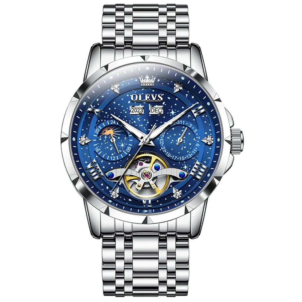 OLEVS-6690-Fashion-Luxury-Manufacturer-Automatic-Stainless-Steel-Moon-Phase-Waterproof-Mechanical-Watch-for-Man-Steel-Silver-Blue OLEVS 6690 Fashion Luxury Manufacturer Automatic Stainless Steel Moon Phase Waterproof Mechanical Watch for Man Steel-Silver Blue