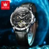OLEVS 6690 Fashion Luxury Manufacturer Automatic Stainless Steel Moon Phase Waterproof Mechanical Watch for Man