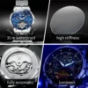OLEVS 6690 Fashion Luxury Manufacturer Automatic Stainless Steel Moon Phase Waterproof Mechanical Watch for Man