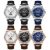 OLEVS 6695 Multifunctional Design Luminous Waterproof Fashion Leather Luxury Automatic Mechanical Watch for Man