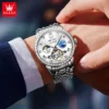 OLEVS 6712 New Design Brand Automatic Waterproof Diamond Moon Phase Mechanical Mens Watches Wristwatches