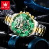 OLEVS 6715 Luxury Watch Bands Hollow Skeleton Waterproof Fashion Sports Luminous Mechanical Watches Men Wrist