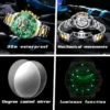 OLEVS 6715 Luxury Watch Bands Hollow Skeleton Waterproof Fashion Sports Luminous Mechanical Watches Men Wrist