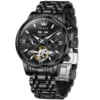 OLEVS 6740 Luxury Hot Moon Phase Bands Waterproof Stainless Steel Hollow Design Automatic Luminous Man Mechanical Watch