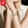 OLEVS 6750 Reloj Bands Stainless Steel Luxury Automatic Moon Phase Lady Watch Mechanical Watch for Woman