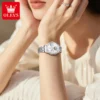 OLEVS 6750 Reloj Bands Stainless Steel Luxury Automatic Moon Phase Lady Watch Mechanical Watch for Woman
