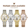 OLEVS 6750 Reloj Bands Stainless Steel Luxury Automatic Moon Phase Lady Watch Mechanical Watch for Woman