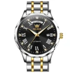 OLEVS 6780 Waterproof Luminous Luxury Men's Watches Automatic Mechanical Watch Waterproof Luminous Automatic Mechanical Watch Gold Black