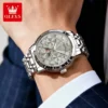 OLEVS 6785 Luminous Waterproof Luxury Watches Moon Phase Stainless Steel Automatic Mechanical Watch for Man