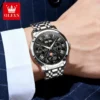 OLEVS 6785 Luminous Waterproof Luxury Watches Moon Phase Stainless Steel Automatic Mechanical Watch for Man