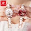 OLEVS 7001 Good Quality Luxury Wrist Watch Women Stainless Steel Waterproof Automatic Mechanical Woman Watches