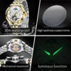 OLEVS 7018 Customized Fashion Moon Phase Stainless Steel Multifunctional Waterproof Automatic Mechanical Watch for Man
