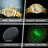 OLEVS 7038 Mechanical Watch Stainless Steel Band Luminous Hollow Skeleton Moon Phase Waterproof Male Diamond Watch