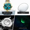 OLEVS 7056 Classic Business Design Automatic Classic Automatic Calendar Diamond Luminous Man Mechanical Watch