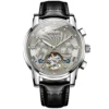 OLEVS 7088 Watch Luxury Sports Bands Leather Strap Calendar Automatic Sports Luminous Mechanical Watch for Man SILVER GRAY