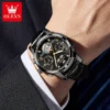 OLEVS 7088 Watch Luxury Sports Bands Leather Strap Calendar Automatic Sports Luminous Mechanical Watch for Man