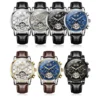 OLEVS 7088 Watch Luxury Sports Bands Leather Strap Calendar Automatic Sports Luminous Mechanical Watch for Man
