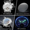 OLEVS 7088 Watch Luxury Sports Bands Leather Strap Calendar Automatic Sports Luminous Mechanical Watch for Man