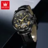 OLEVS 7103 Fashion Multi Functional Tourbillon Luminous Stainless Steel Automatic Mechanical Watch for Man