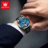 OLEVS 7103 Fashion Multi Functional Tourbillon Luminous Stainless Steel Automatic Mechanical Watch for Man