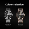 OLEVS 7114 Luxury Classic Business Stainless Steel Ceramic Fashion Waterproof Luminous Quartz Watch for Men