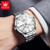 OLEVS 9946 Man Watch Fashion Stainless Steel Men Luxury Mechanical Automatic Classics Calendar Luminous Watch Watch for Men