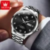 OLEVS 9946 Man Watch Fashion Stainless Steel Men Luxury Mechanical Automatic Classics Calendar Luminous Watch Watch for Men