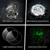 OLEVS For OLEVS 6721 Hollow Skeleton Diamond Moon Phase Mechanical Watch Waterproof Automatic Fashion Stainless Steel 20mm