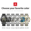 OLEVS For OLEVS 6721 Hollow Skeleton Diamond Moon Phase Mechanical Watch Waterproof Automatic Fashion Stainless Steel 20mm