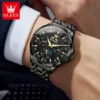 OLEVS For OLEVS 7070 Luxury Automatic Mechanical Sports Watch Multifunctional Diamond Moon Phase Stainless Steel