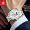 OLEVS For OLEVS 7070 Luxury Automatic Mechanical Sports Watch Multifunctional Diamond Moon Phase Stainless Steel