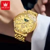 OLEVS For OLEVS 7070 Luxury Automatic Mechanical Sports Watch Multifunctional Diamond Moon Phase Stainless Steel