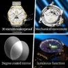 OLEVS For OLEVS 7070 Luxury Automatic Mechanical Sports Watch Multifunctional Diamond Moon Phase Stainless Steel