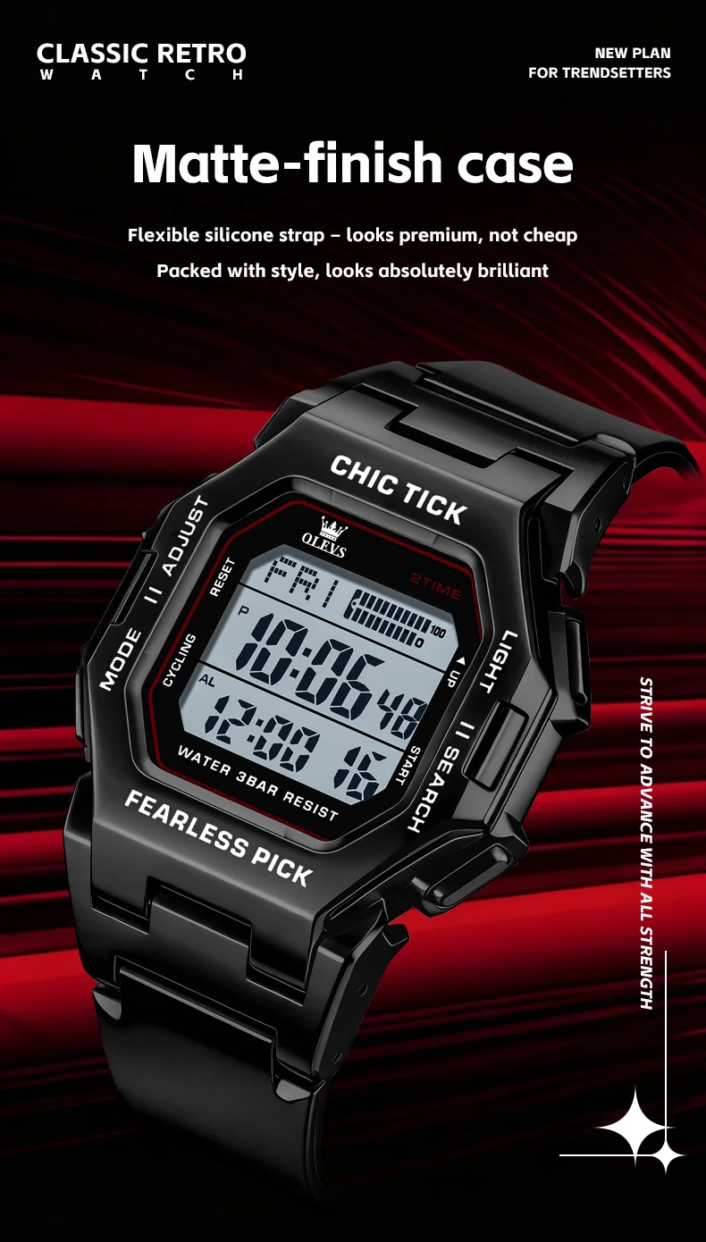 OLEVS 1119 Chronograph Luxury Bands Fashion Reloj Sports Fashion Casual Digital Watch for Man 5