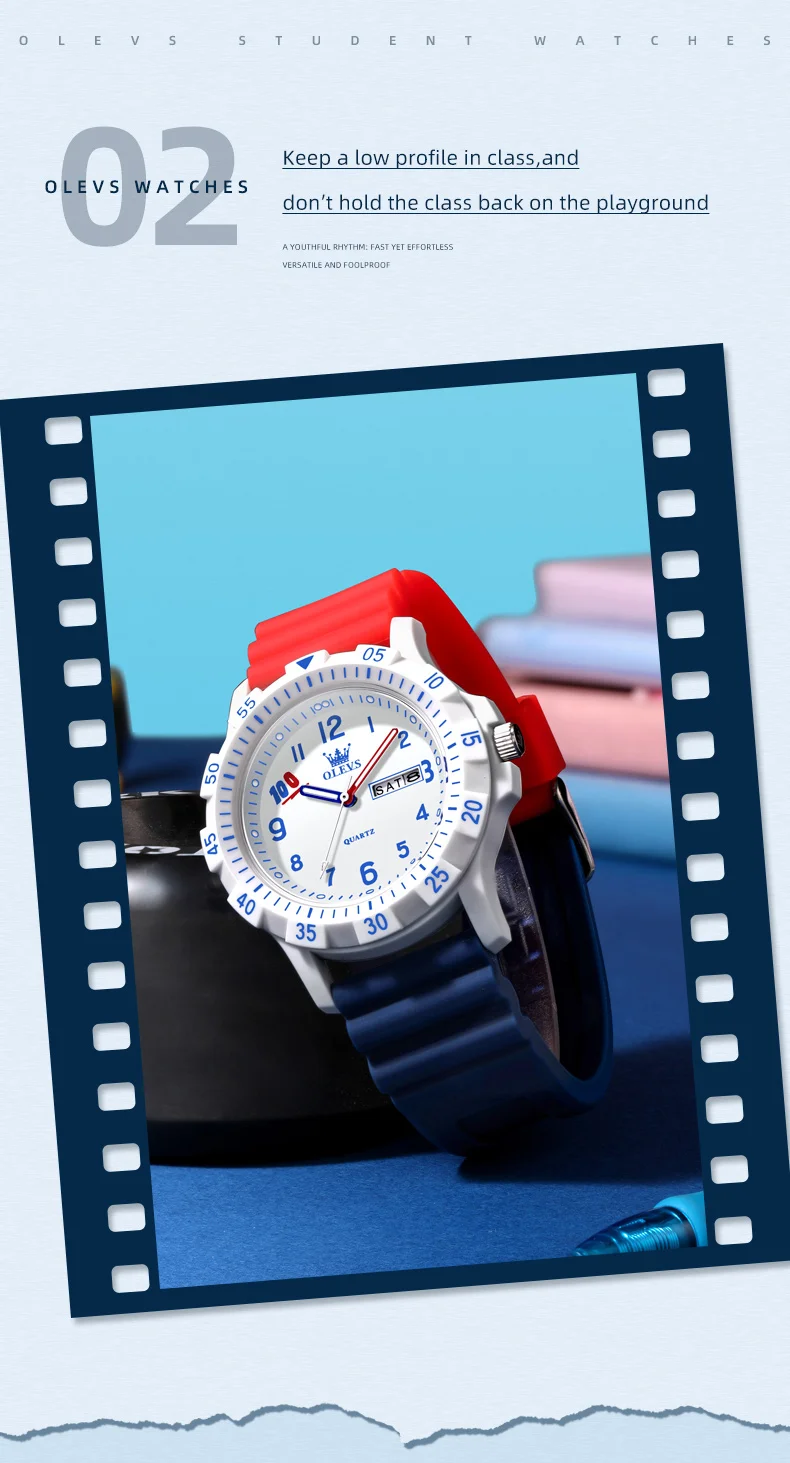 OLEVS 2705 Design Watch Design Sports Fashion Waterproof Luminous Student Quartz Watch 4