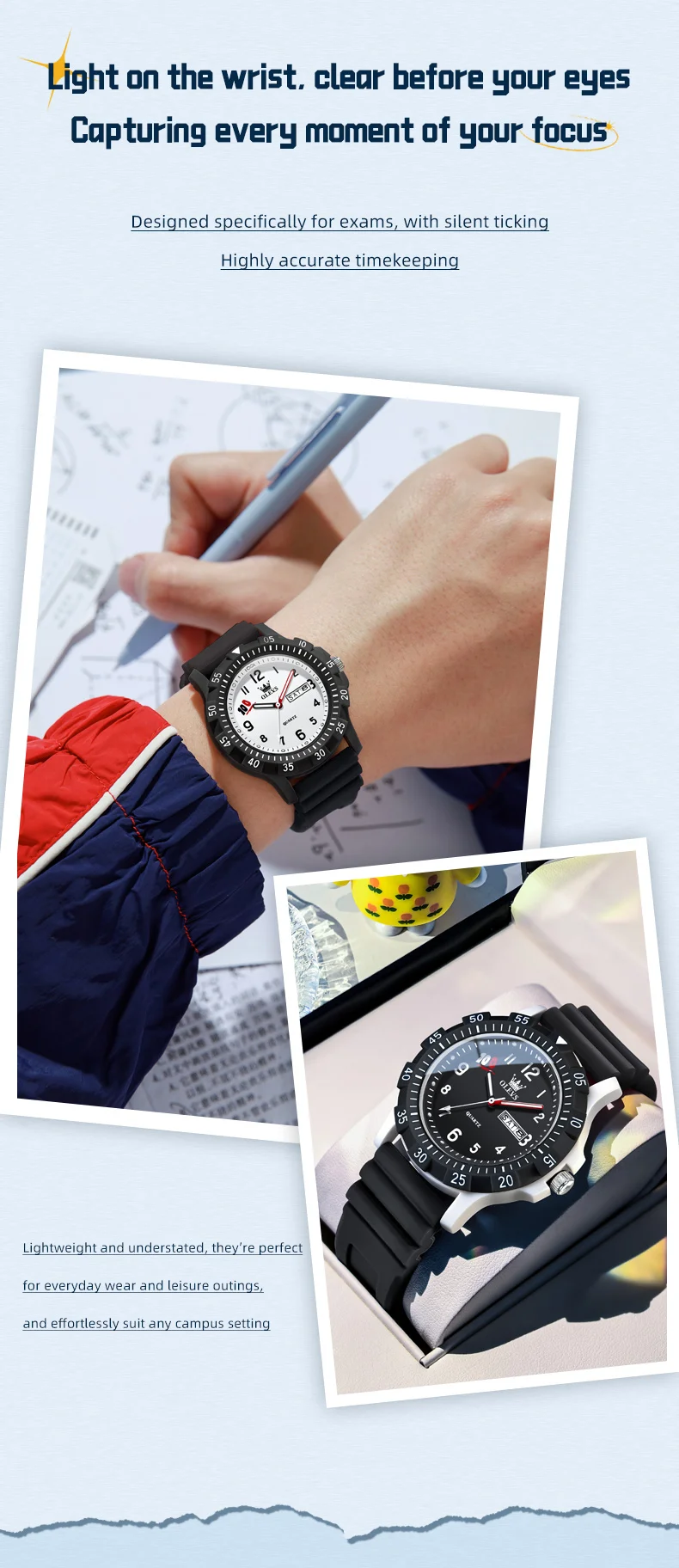 OLEVS 2705 Design Watch Design Sports Fashion Waterproof Luminous Student Quartz Watch 7