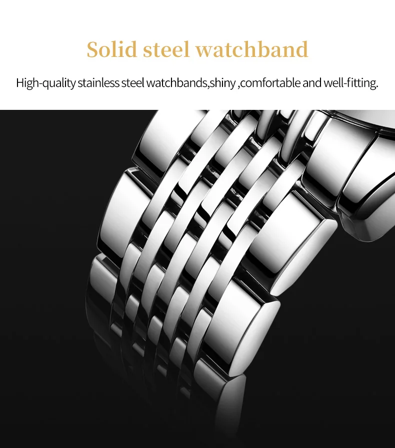 OLEVS 6657 Waterproof Chronograph Watch Bands Mens Sports Style Stainless Steel Watches Men Luxury Wrist Automatic Watch 7