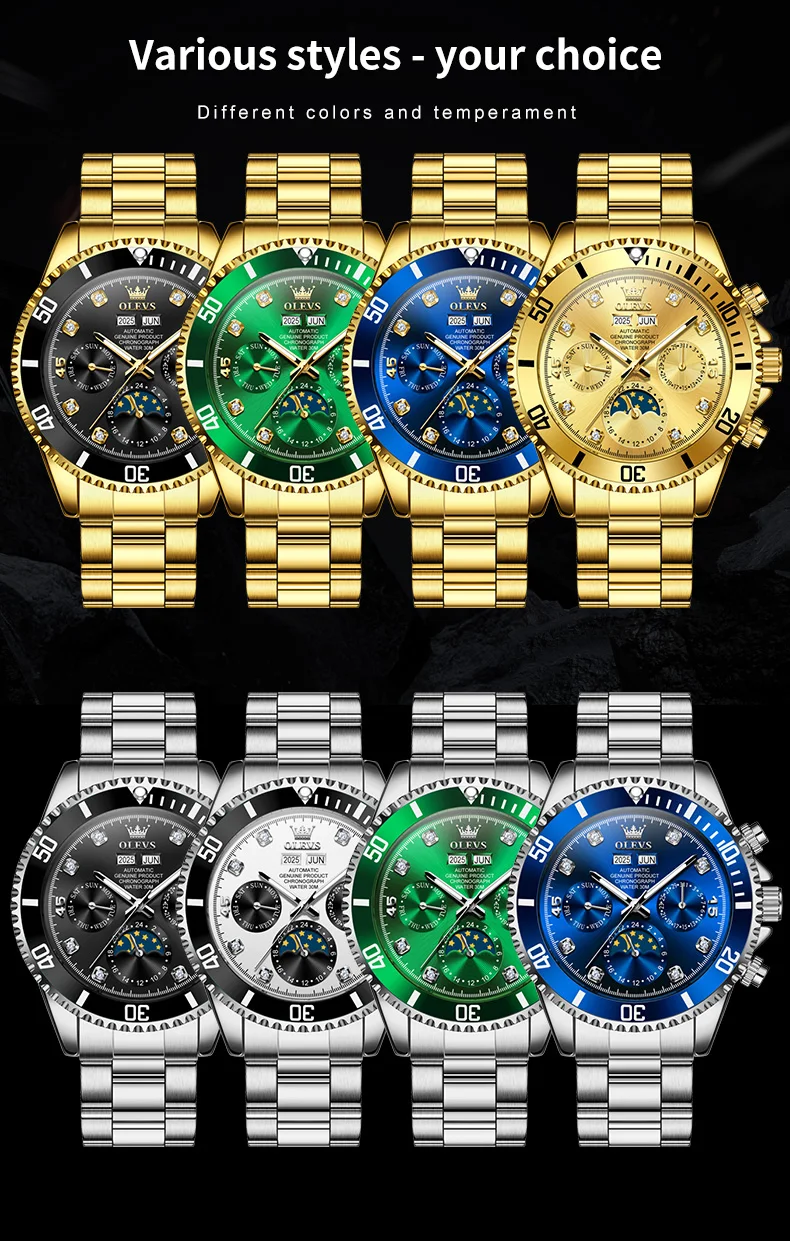 OLEVS 6729 High Quality Luxury Bands Multi Functional Mechanical Watch for Man Luxury Men's Watches 14
