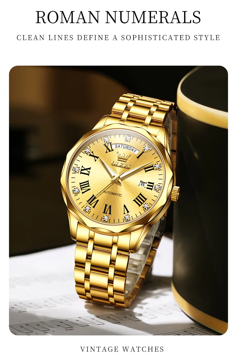 OLEVS 6780 Waterproof Luminous Luxury Men's Watches Automatic Mechanical Watch Waterproof Luminous Automatic Mechanical Watch 11
