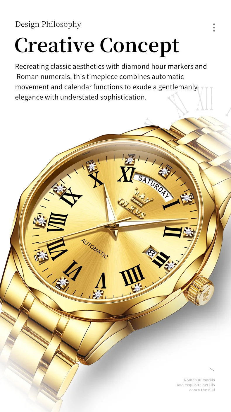 OLEVS 6780 Waterproof Luminous Luxury Men's Watches Automatic Mechanical Watch Waterproof Luminous Automatic Mechanical Watch 2