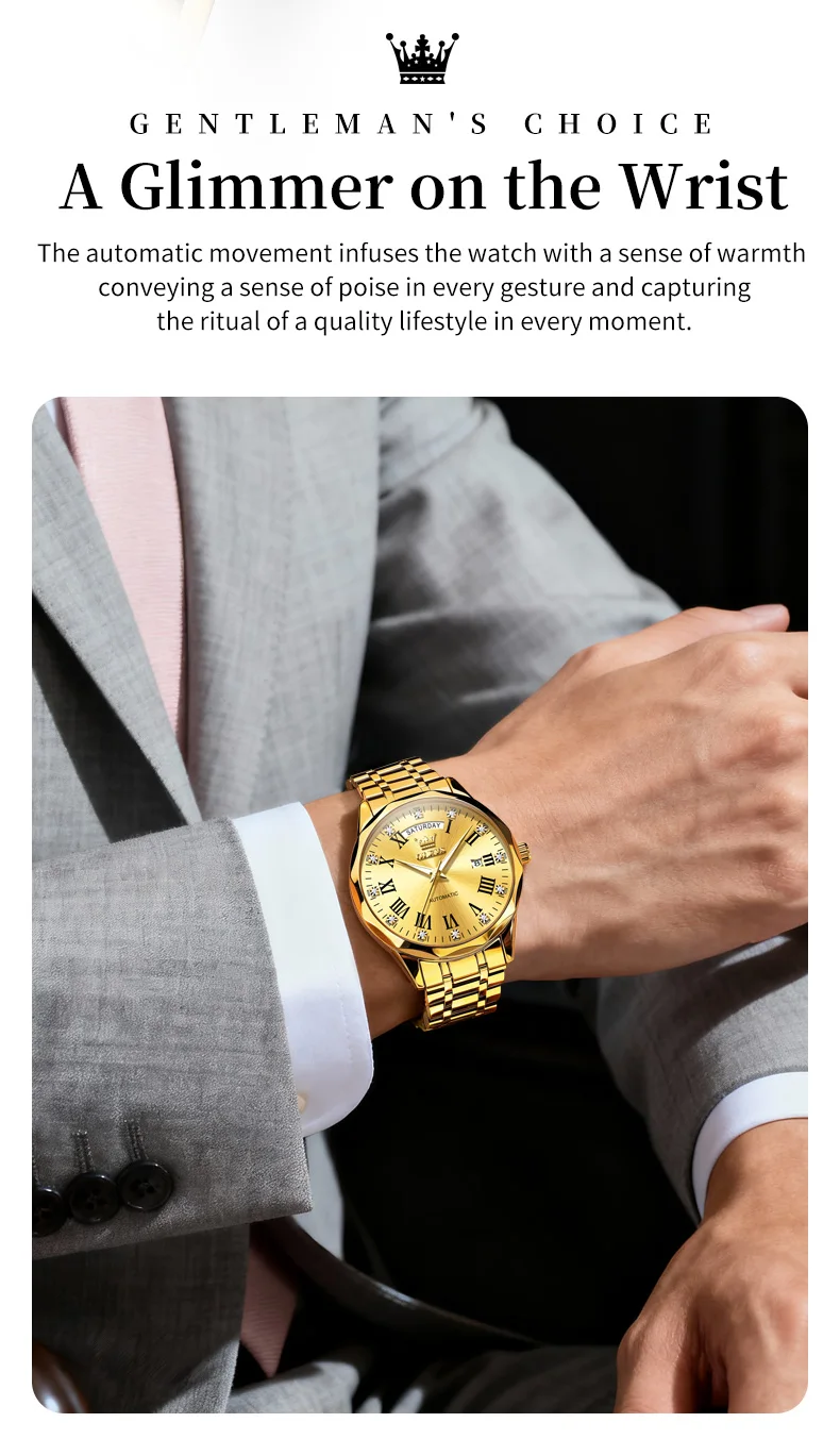 OLEVS 6780 Waterproof Luminous Luxury Men's Watches Automatic Mechanical Watch Waterproof Luminous Automatic Mechanical Watch 3