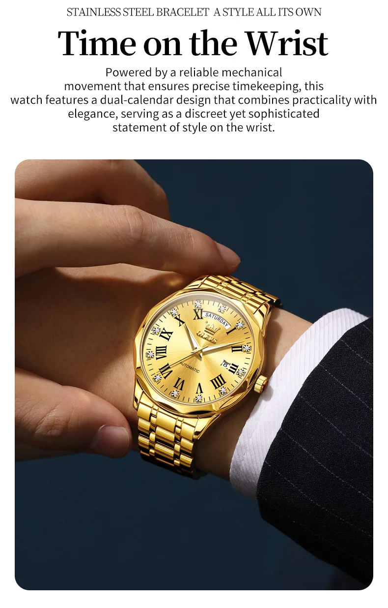OLEVS 6780 Waterproof Luminous Luxury Men's Watches Automatic Mechanical Watch Waterproof Luminous Automatic Mechanical Watch 4